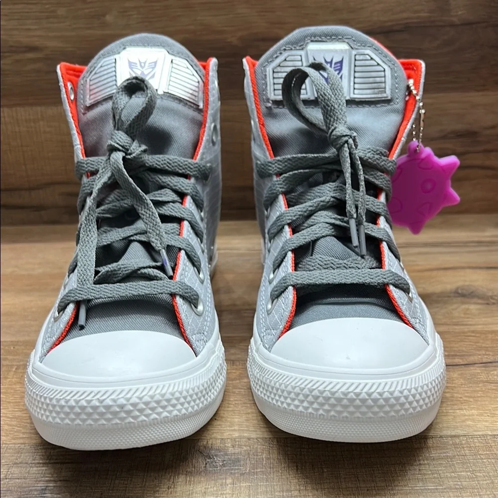 Converse Gray and Orange High-Tops